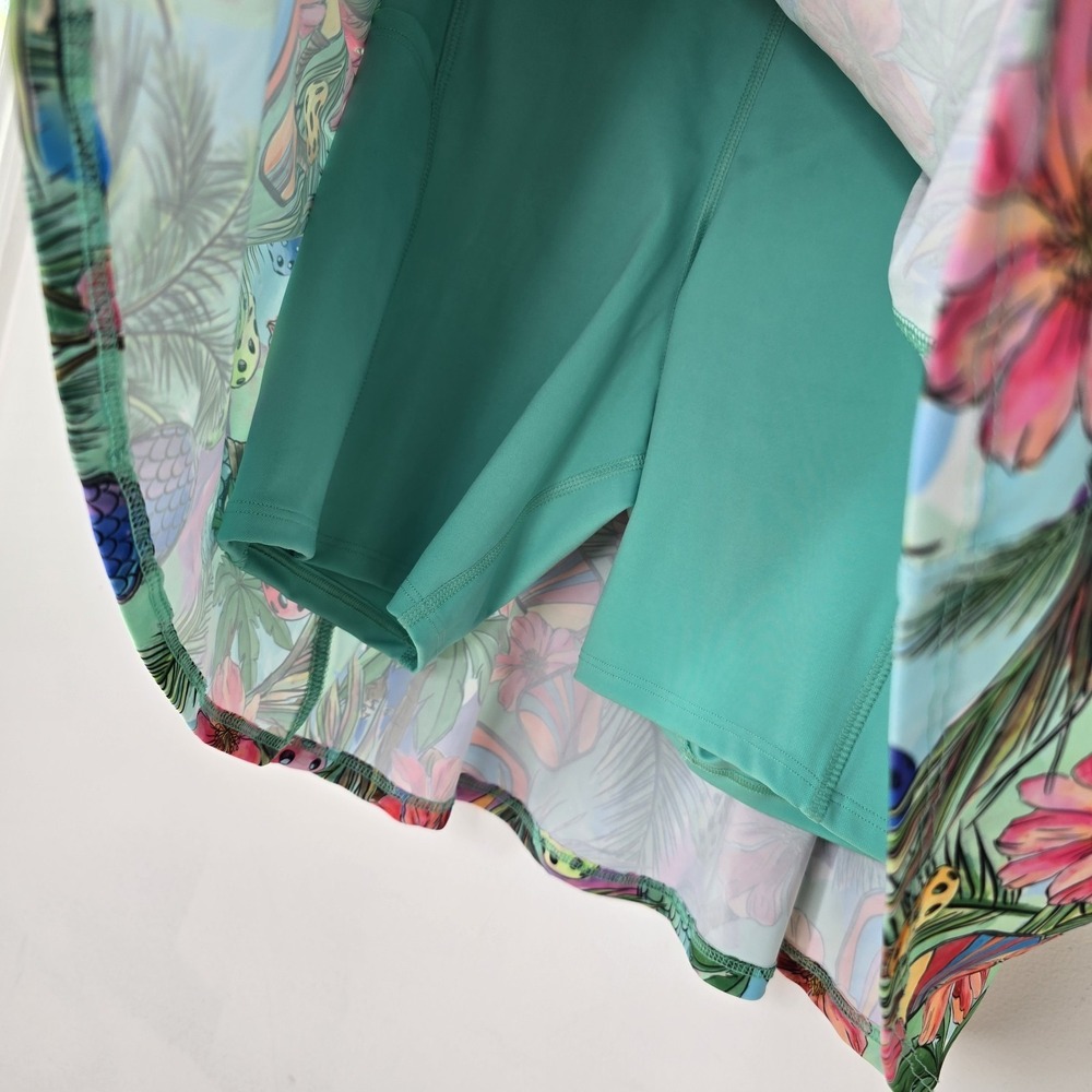 Dona Jo Skort Tennis Pickleball Size 1 Small Multi Color Tropical Floral Stretch - Picture 5 of 8
